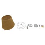 GloboStar® PLAYROOM 01332 Vintage Κρεμαστό Φωτιστικό Καπέλο Μονόφωτο 1 x E27 IP20 Μπεζ Rattan - Μ32 x Π32 x Υ27cm - Image 5