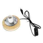 GloboStar® OCEANA 01338 Μοντέρνο Επιτραπέζιο Φωτιστικό Πορτατίφ Μονόφωτο Μαύρο Ξύλινο Ψάθινο Rattan Φ20 x Υ22cm - Image 6