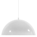 GloboStar® LUNE 01339 Μοντέρνο Κρεμαστό Φωτιστικό Καμπάνα Μονόφωτο 1 x E27 IP20 Λευκό & Χρυσό Μέταλλο - Μ40 x Π40 x Υ20cm - Image 2