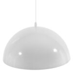 GloboStar® LUNE 01339 Μοντέρνο Κρεμαστό Φωτιστικό Καμπάνα Μονόφωτο 1 x E27 IP20 Λευκό & Χρυσό Μέταλλο - Μ40 x Π40 x Υ20cm - Image 3