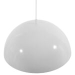GloboStar® LUNE 01339 Μοντέρνο Κρεμαστό Φωτιστικό Καμπάνα Μονόφωτο 1 x E27 IP20 Λευκό & Χρυσό Μέταλλο - Μ40 x Π40 x Υ20cm - Image 5