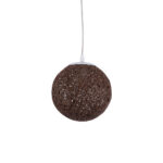 GloboStar® OCEANA 01354 Vintage Κρεμαστό Φωτιστικό Μπάλα Μονόφωτο 1 x E27 IP20 Καφέ Σχοίνι - Μ20 x Π20 x Υ20cm