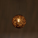 GloboStar® OCEANA 01354 Vintage Κρεμαστό Φωτιστικό Μπάλα Μονόφωτο 1 x E27 IP20 Καφέ Σχοίνι - Μ20 x Π20 x Υ20cm - Image 2