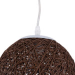 GloboStar® OCEANA 01354 Vintage Κρεμαστό Φωτιστικό Μπάλα Μονόφωτο 1 x E27 IP20 Καφέ Σχοίνι - Μ20 x Π20 x Υ20cm - Image 7