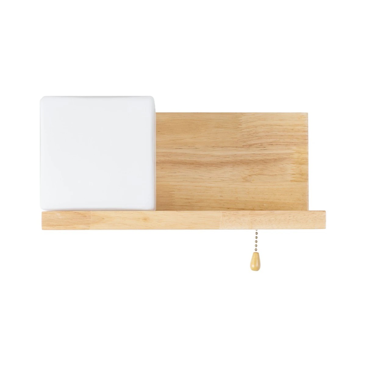 GloboStar® AMITY 01365 Μοντέρνο Επιτοίχιο Φωτιστικό Απλίκα Μονόφωτο 1 x E27 IP20 Μπεζ Ξύλο με Λευκό Γυαλί - Μ30 x Π14.5 x Υ15cm - Image 4