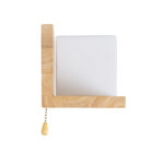 GloboStar® AMITY 01366 Μοντέρνο Επιτοίχιο Φωτιστικό Απλίκα Μονόφωτο 1 x E27 IP20 Μπεζ Ξύλο με Λευκό Γυαλί - Μ30 x Π14.5 x Υ15cm - Image 6