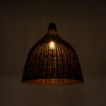 GloboStar® BAHAMAS 01368 Boho Κρεμαστό Φωτιστικό Καμπάνα Μονόφωτο 1 x E27 IP20 Καφέ Ξύλο - Μ45 x Π45 x Υ45cm - Image 2