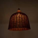 GloboStar® BAHAMAS 01369 Boho Κρεμαστό Φωτιστικό Καμπάνα Μονόφωτο 1 x E27 IP20 Καφέ Ξύλο - Μ60 x Π60 x Υ60cm - Image 2