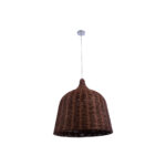 GloboStar® BAHAMAS 01369 Boho Κρεμαστό Φωτιστικό Καμπάνα Μονόφωτο 1 x E27 IP20 Καφέ Ξύλο - Μ60 x Π60 x Υ60cm - Image 3