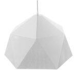 GloboStar® HEXAGON 01378 Μοντέρνο Κρεμαστό Φωτιστικό Οροφής Μονόφωτο Λευκό & Χρυσό Μέταλλο Καμπάνα - Μ46 x Π46 x Y25cm - Image 3