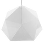 GloboStar® HEXAGON 01378 Μοντέρνο Κρεμαστό Φωτιστικό Οροφής Μονόφωτο Λευκό & Χρυσό Μέταλλο Καμπάνα - Μ46 x Π46 x Y25cm - Image 4