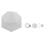 GloboStar® HEXAGON 01378 Μοντέρνο Κρεμαστό Φωτιστικό Οροφής Μονόφωτο Λευκό & Χρυσό Μέταλλο Καμπάνα - Μ46 x Π46 x Y25cm - Image 6