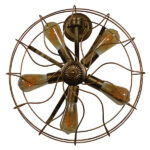 GloboStar® FAN 01381 Vintage Επιτοίχιο Φωτιστικό Απλίκα Πολύφωτο 5 x E27 IP20 Χάλκινο Μέταλλο - Μ46 x Π22 x Υ46cm - Image 2