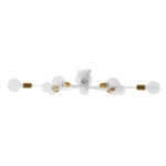 GloboStar® OLINDA 01383 Μοντέρνο Φωτιστικό Οροφής Πλέγμα Πολύφωτο 10 x E27 IP20 Λευκό & Χρυσό Μέταλλο - Μ95 x Π95 x Υ17cm - Image 2