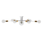 GloboStar® OLINDA 01383 Μοντέρνο Φωτιστικό Οροφής Πλέγμα Πολύφωτο 10 x E27 IP20 Λευκό & Χρυσό Μέταλλο - Μ95 x Π95 x Υ17cm - Image 3