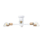 GloboStar® OLINDA 01385 Μοντέρνο Φωτιστικό Οροφής Πλέγμα Πολύφωτο 6 x E27 IP20 Λευκό & Χάλκινο - Μέταλλο Μ60 x Π60 x Υ20cm - Image 3