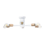 GloboStar® OLINDA 01385 Μοντέρνο Φωτιστικό Οροφής Πλέγμα Πολύφωτο 6 x E27 IP20 Λευκό & Χάλκινο - Μέταλλο Μ60 x Π60 x Υ20cm - Image 4