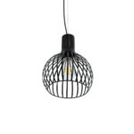 GloboStar® SCANDI 01386 Vintage Κρεμαστό Φωτιστικό Πλέγμα Μονόφωτο 1 x E27 IP20 Μαύρο Μέταλλο - Μ23 x Π23 x Υ30cm - Image 5