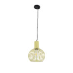 GloboStar® SCANDI 01387 Vintage Κρεμαστό Φωτιστικό Πλέγμα Μονόφωτο 1 x E27 IP20 Μπεζ Μέταλλο - Μ23 x Π23 x Υ30cm - Image 3