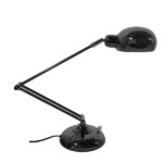 GloboStar® OFFICE BLACK 01392 Μοντέρνο Επιτραπέζιο Φωτιστικό Πορτατίφ Μονόφωτο Μεταλλικό Μαύρο Νίκελ Φ12 x Υ80cm - Image 2