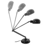 GloboStar® OFFICE BLACK 01392 Μοντέρνο Επιτραπέζιο Φωτιστικό Πορτατίφ Μονόφωτο Μεταλλικό Μαύρο Νίκελ Φ12 x Υ80cm - Image 3