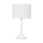 GloboStar® AMBROSIA 01395 Μοντέρνο Επιτραπέζιο Φωτιστικό Πορτατίφ Μονόφωτο 1 x E27 Λευκό Μεταλλικό με Καπέλο Φ25 x Υ46cm - Image 3