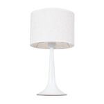 GloboStar® AMBROSIA 01395 Μοντέρνο Επιτραπέζιο Φωτιστικό Πορτατίφ Μονόφωτο 1 x E27 Λευκό Μεταλλικό με Καπέλο Φ25 x Υ46cm - Image 4