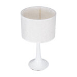 GloboStar® AMBROSIA 01395 Μοντέρνο Επιτραπέζιο Φωτιστικό Πορτατίφ Μονόφωτο 1 x E27 Λευκό Μεταλλικό με Καπέλο Φ25 x Υ46cm - Image 5