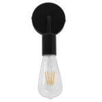 GloboStar® DON 01396 Vintage Επιτοίχιο Φωτιστικό Απλίκα Μονόφωτο 1 x E27 IP20 Μαύρο Μέταλλο - Μ10 x Π7 x Υ16cm - Image 2