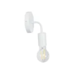 GloboStar® DON 01397 Vintage Επιτοίχιο Φωτιστικό Απλίκα Μονόφωτο 1 x E27 IP20 Λευκό Μέταλλο - Μ10 x Π7 x Υ16cm - Image 3