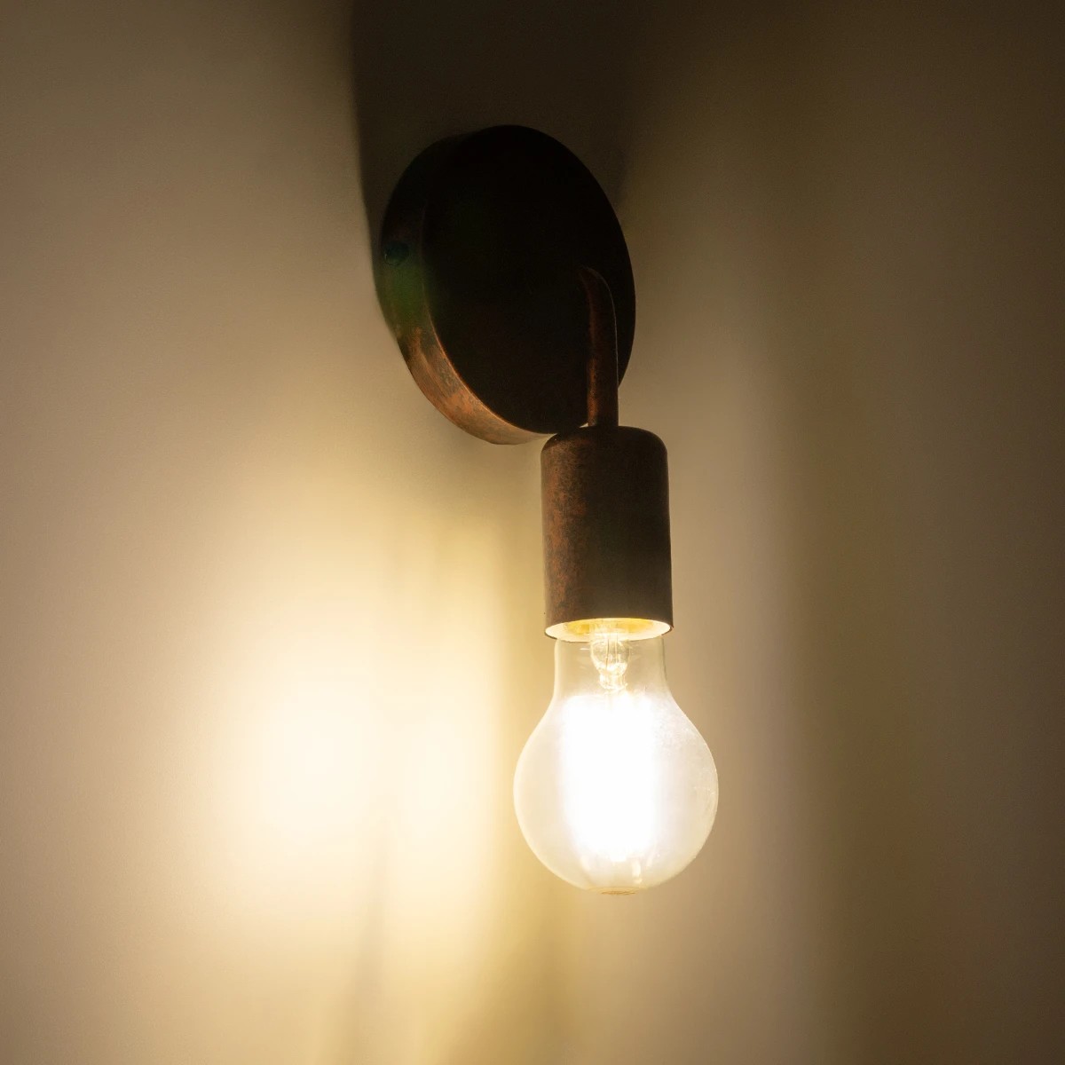 GloboStar® DON 01398 Vintage Επιτοίχιο Φωτιστικό Απλίκα Μονόφωτο 1 x E27 IP20 Χάλκινο Μέταλλο - Μ10 x Π7 x Υ16cm - Image 2