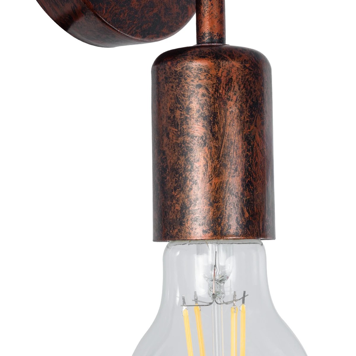 GloboStar® DON 01398 Vintage Επιτοίχιο Φωτιστικό Απλίκα Μονόφωτο 1 x E27 IP20 Χάλκινο Μέταλλο - Μ10 x Π7 x Υ16cm - Image 6