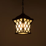 GloboStar® LINCOLN 01399 Vintage Κρεμαστό Φωτιστικό Πλέγμα Μονόφωτο 1 x E27 IP20 Καφέ Μεταλλο με Διάφανο Γυαλί - Μ19 x Π19 x Υ20cm - Image 2