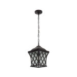 GloboStar® LINCOLN 01399 Vintage Κρεμαστό Φωτιστικό Πλέγμα Μονόφωτο 1 x E27 IP20 Καφέ Μεταλλο με Διάφανο Γυαλί - Μ19 x Π19 x Υ20cm - Image 3