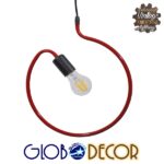 GloboStar® LIBBY 01095-1 Παιδικό Κρεμαστό Φωτιστικό Ανάρτηση Μονόφωτο 1 x E27 IP20 Κόκκινο Μέταλλο - Μ28 x Π28 x Υ16cm - Image 2