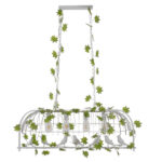 GloboStar® NEST 01403 Vintage Κρεμαστό Φωτιστικό Φιγούρα Πολύφωτο 4 x E27 IP20 Λευκό Μέταλλο με Πράσινο Πλαστικό - Μ103 x Π34 x Υ36.5cm - Image 2