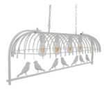 GloboStar® NEST 01403 Vintage Κρεμαστό Φωτιστικό Φιγούρα Πολύφωτο 4 x E27 IP20 Λευκό Μέταλλο με Πράσινο Πλαστικό - Μ103 x Π34 x Υ36.5cm - Image 5