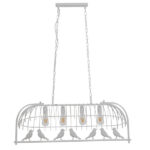 GloboStar® NEST 01403 Vintage Κρεμαστό Φωτιστικό Φιγούρα Πολύφωτο 4 x E27 IP20 Λευκό Μέταλλο με Πράσινο Πλαστικό - Μ103 x Π34 x Υ36.5cm - Image 7