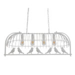 GloboStar® NEST 01403 Vintage Κρεμαστό Φωτιστικό Φιγούρα Πολύφωτο 4 x E27 IP20 Λευκό Μέταλλο με Πράσινο Πλαστικό - Μ103 x Π34 x Υ36.5cm - Image 6