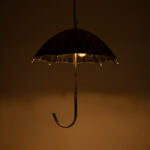 GloboStar® UMBRELLA 01407 Vintage Κρεμαστό Φωτιστικό Φιγούρα Πολύφωτο 5 x E27 IP20 Ασημί Μέταλλο - Μ60 x Π60 x Y65cm - Image 2