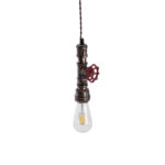 GloboStar® SPIGOT 01413 Vintage Κρεμαστό Φωτιστικό Ανάρτηση Μονόφωτο 1 x E27 IP20 Χάλκινο & Κόκκινο Μεταλλο - Μ5 x Π5 x Y20cm - Image 6