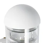 GloboStar® NEWI 01418 Μοντέρνο Επιτοίχιο Φωτιστικό Απλίκα Μονόφωτο 1 x E27 IP20 Λευκό & Ασημί Μέταλλο με Διάφανο Γυαλί - Μ11 x Π17 x Υ23cm - Image 5