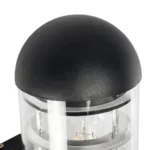 GloboStar® NEWI 01419 Μοντέρνο Επιτοίχιο Φωτιστικό Απλίκα Μονόφωτο 1 x E27 IP20 Μαύρο & Ασημί Μέταλλο με Διάφανο Γυαλί - Μ11 x Π17 x Υ23cm - Image 5