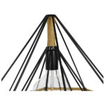 GloboStar® FLUTED 01422 Vintage Κρεμαστό Φωτιστικό Πλέγμα Μονόφωτο 1 x E27 IP20 Μαύρο Μέταλλο με Μπεζ Σχοινί - Μ50 x Π50 x Y44cm - Image 6