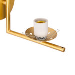 GloboStar® JADA 01426 Μοντέρνο Επιτοίχιο Φωτιστικό Απλίκα Μονόφωτο 1 x E27 IP20 Χρυσό Μέταλλο με Λευκό Γυαλί - Μ15 x Π21.5 x Υ18cm - Image 8