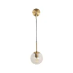 GloboStar® MADISON 01427 Μοντέρνο Επιτοίχιο Φωτιστικό Απλίκα Μονόφωτο 1 x E27 IP20 Χρυσό Μέταλλο με Μελί Γυαλί - Φ15 x Υ54cm - Image 4
