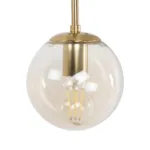 GloboStar® MADISON 01427 Μοντέρνο Επιτοίχιο Φωτιστικό Απλίκα Μονόφωτο 1 x E27 IP20 Χρυσό Μέταλλο με Μελί Γυαλί - Φ15 x Υ54cm - Image 6