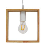 GloboStar® ELISE 01428 Μοντέρνο Κρεμαστό Φωτιστικό Οροφής Μονόφωτο 1 x E27 IP20 Μπεζ Ξύλο - Μ20 x Π8 x Υ23cm - Image 2