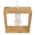 GloboStar® ELISE 01428 Μοντέρνο Κρεμαστό Φωτιστικό Οροφής Μονόφωτο 1 x E27 IP20 Μπεζ Ξύλο - Μ20 x Π8 x Υ23cm - Image 3