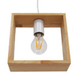 GloboStar® ELISE 01428 Μοντέρνο Κρεμαστό Φωτιστικό Οροφής Μονόφωτο 1 x E27 IP20 Μπεζ Ξύλο - Μ20 x Π8 x Υ23cm - Image 4